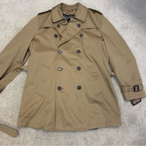 Banana Republic camel tan brown trench coat Sz L NWOT - Picture 8 of 13